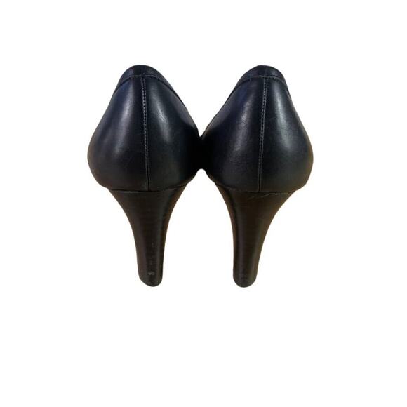 Ann Taylor Pumps Women 6 Black Leather Embossed Croc Front Loafer Pointed Toe - Picture 4 of 11